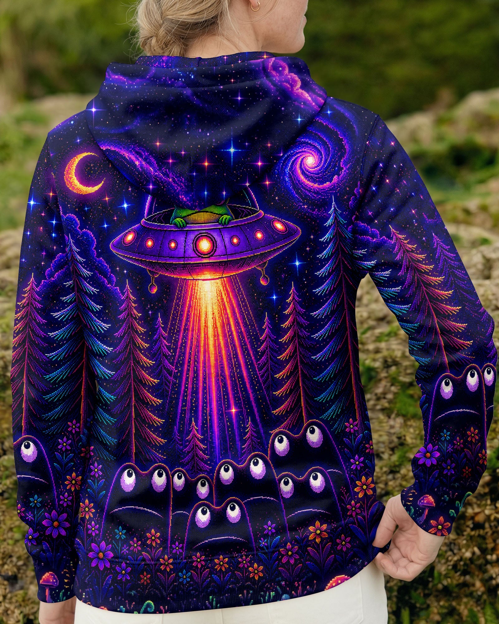 COSMIC FROG UFO PIXEL GALAXY ALL OVER PRINT – KMTM2705261