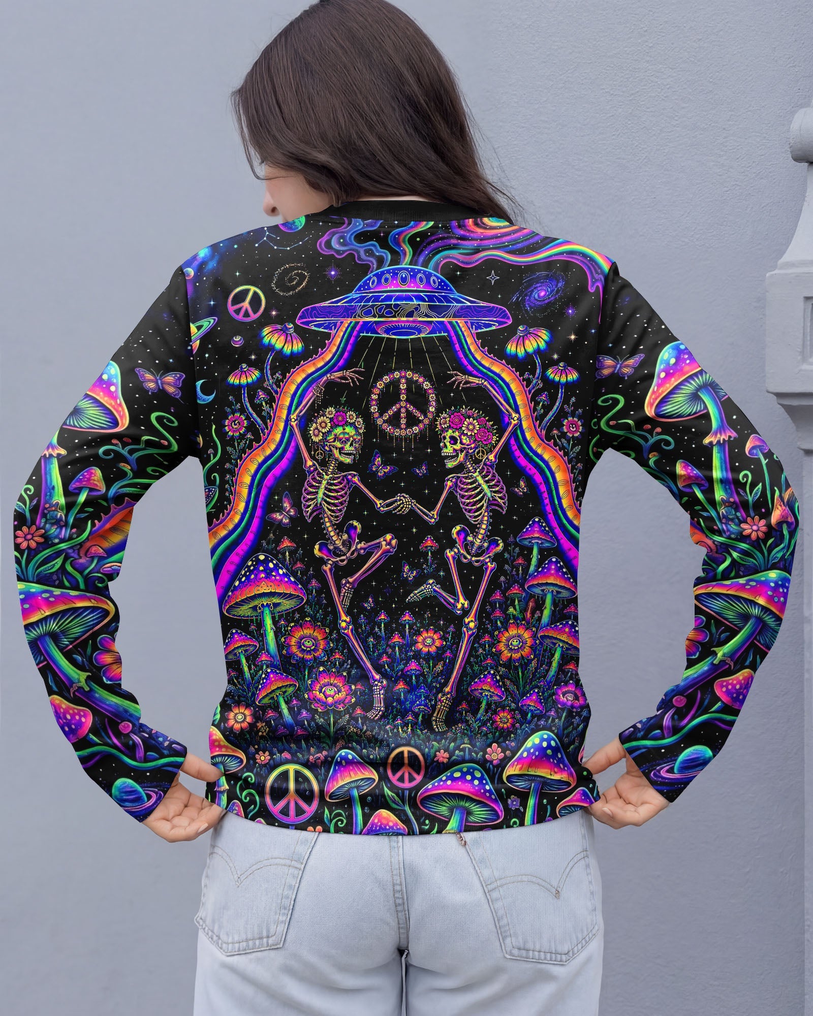 COSMIC UFO HIPPIE SKULL MUSHROOM ALL OVER PRINT - RI1205261