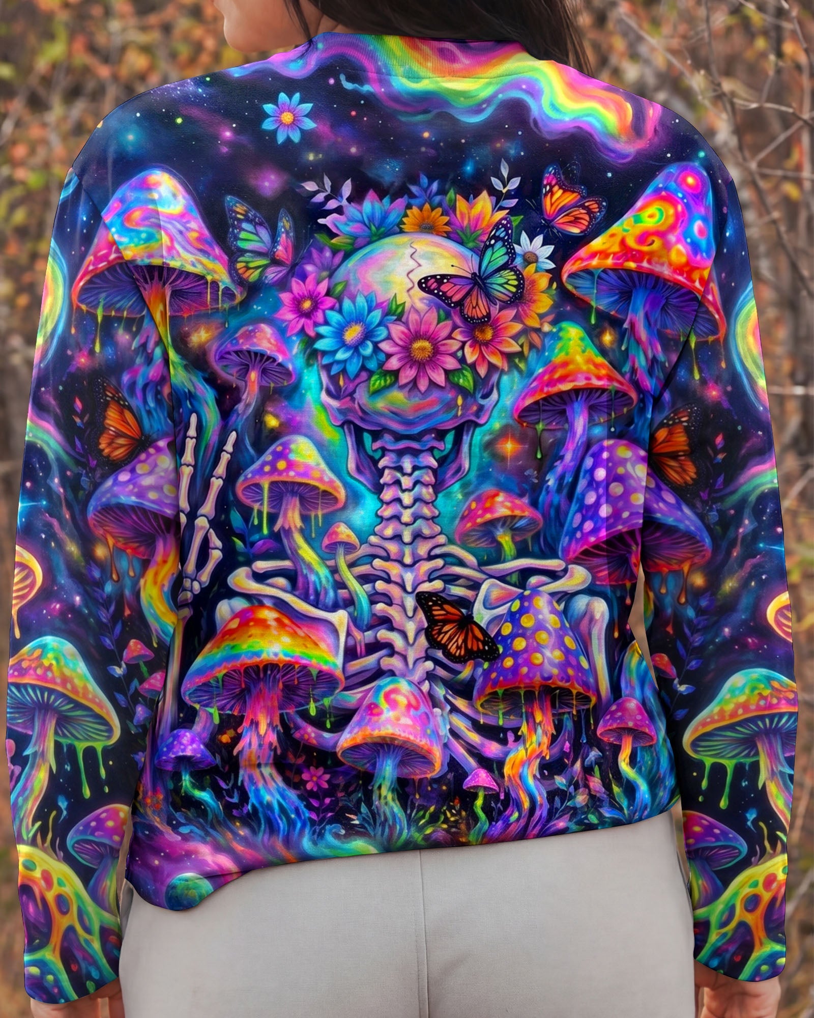 PSYCHEDELIC MUSHROOM SKULL GALAXY ALL OVER PRINT - RI1205262