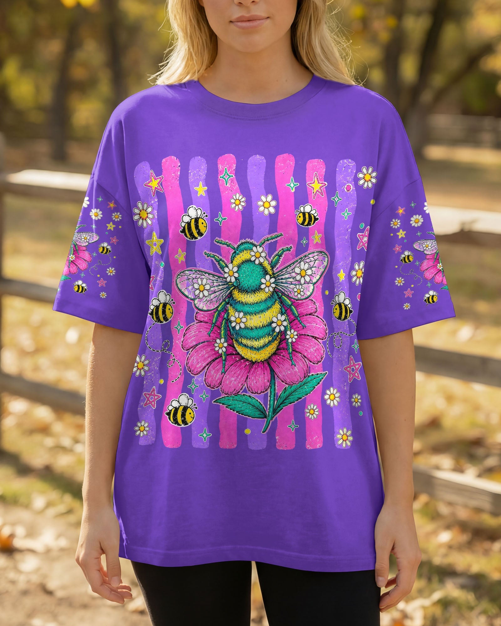 STAY KIND BLOOM WILD BEE ALL OVER PRINT - TLHG0705263