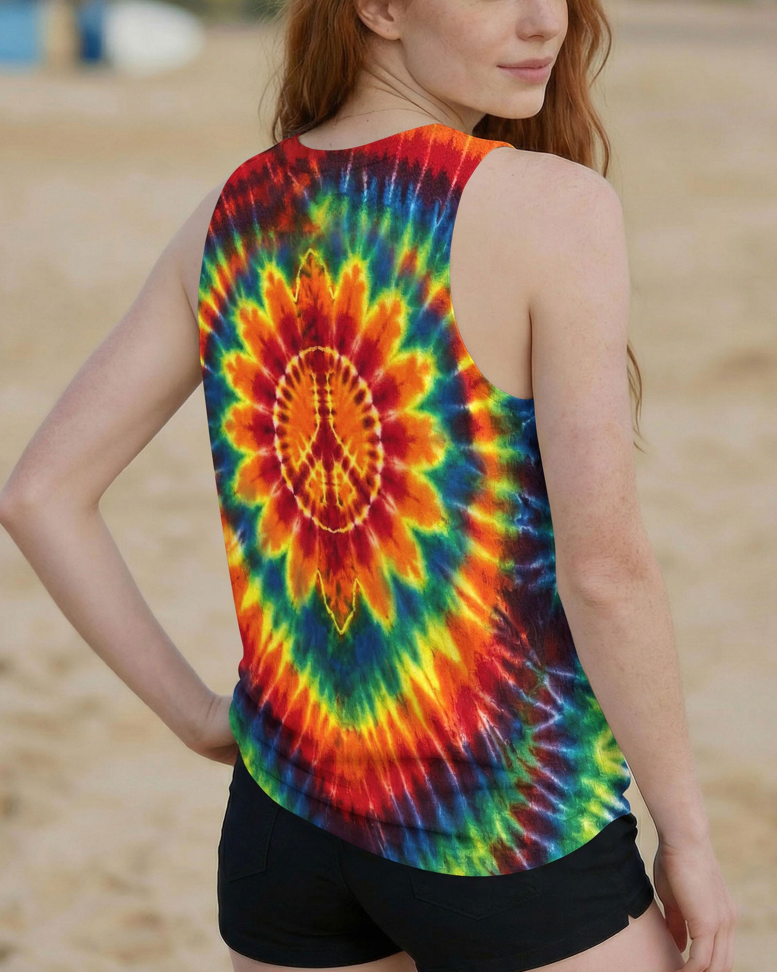 HEART SUNFLOWER COLORFUL SWIRL ALL OVER PRINT  - TLHG1504264