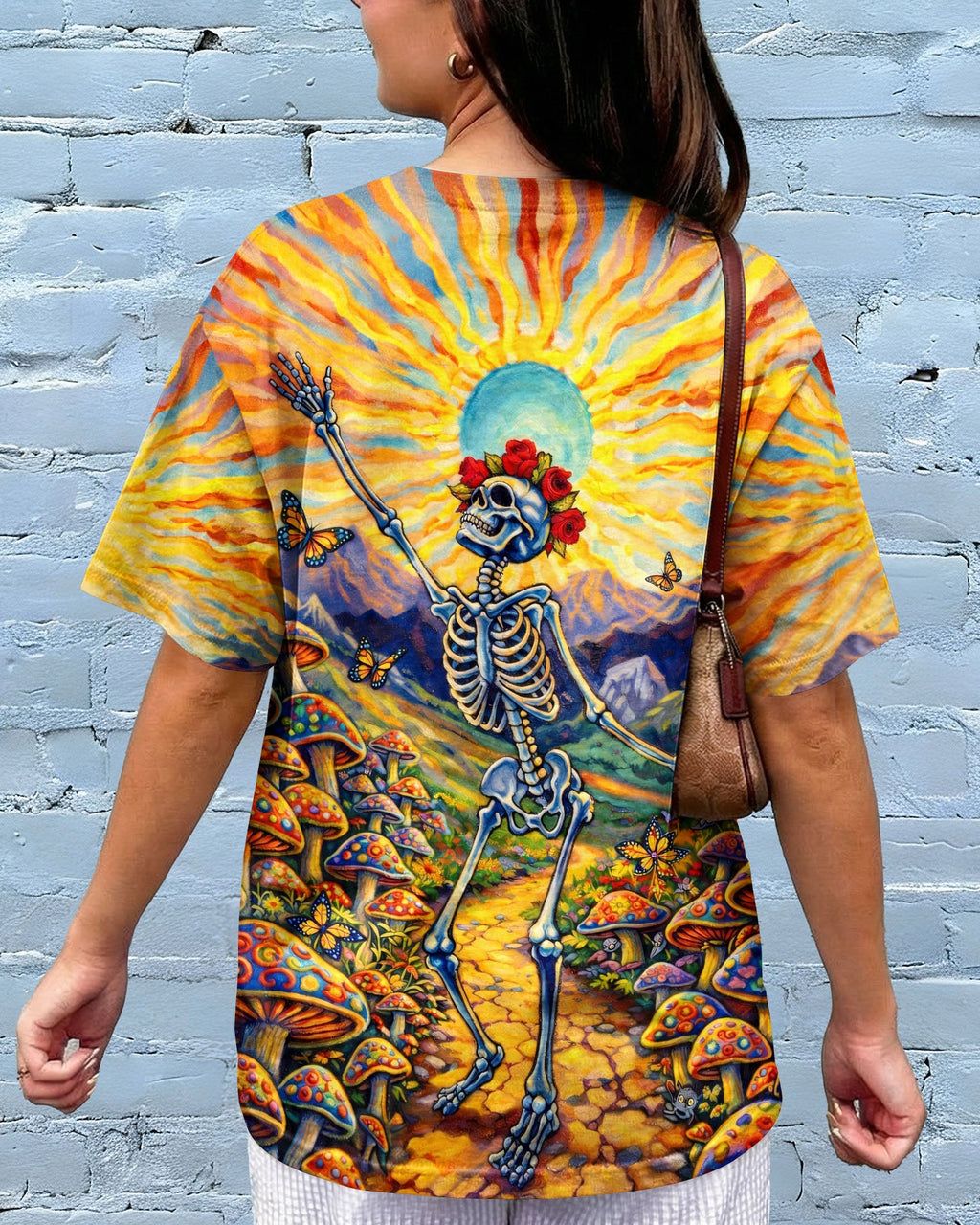 JOYFUL SKELETON SKULL HIPPIE ALL OVER PRINT  - TLHG2004263