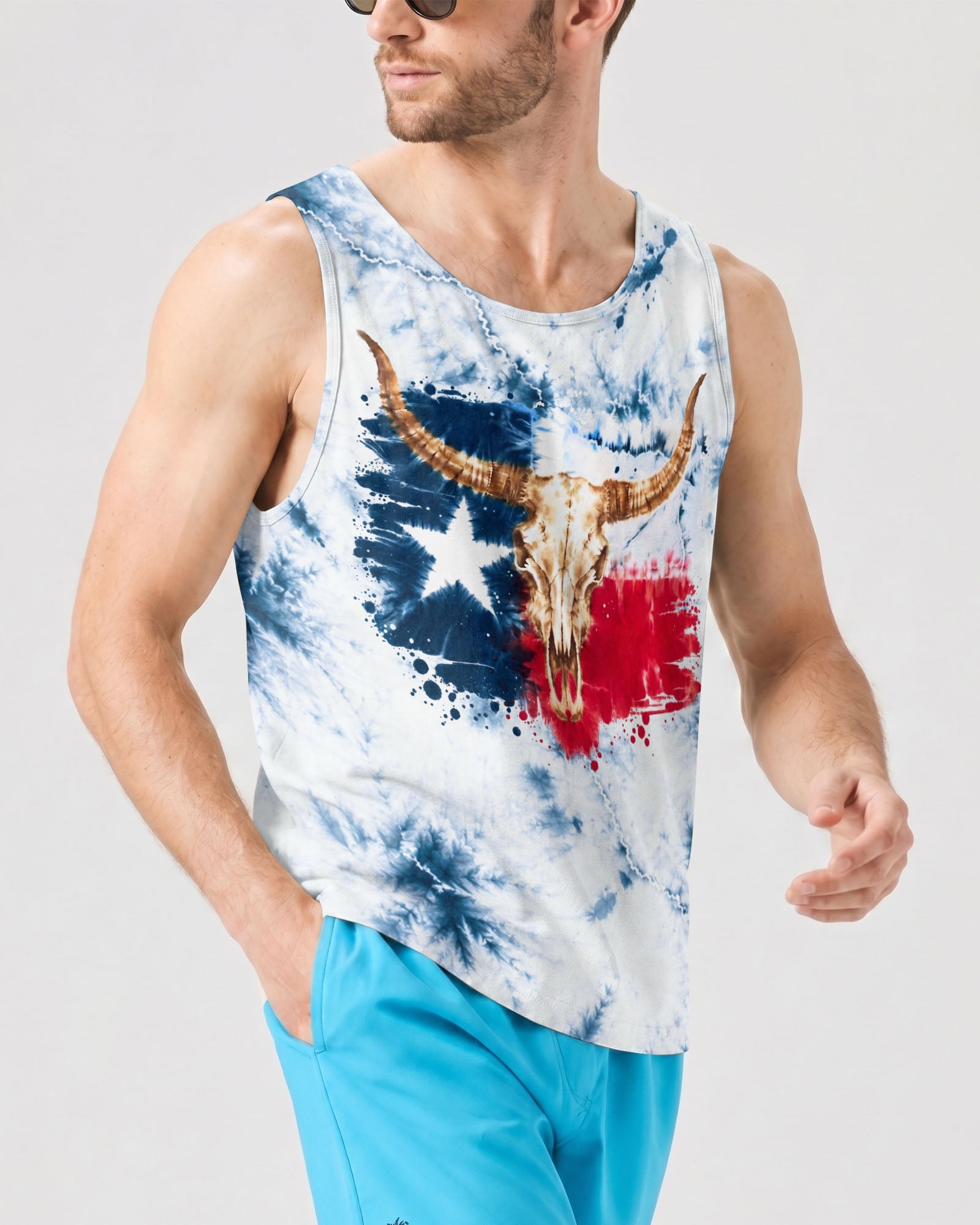 LONGHORN SKULL TEXAS ALL OVER PRINT   - TLHG2606262
