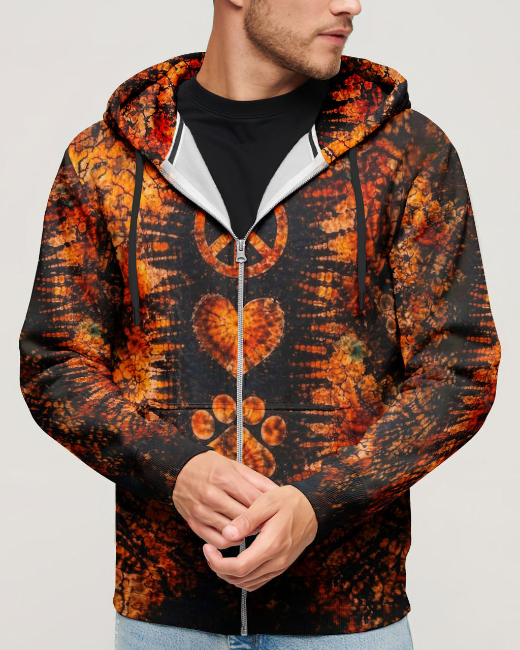 PEACE LOVE PAW PRINT VINTAGE SWIRL ALL OVER PRINT - TLHN0304261