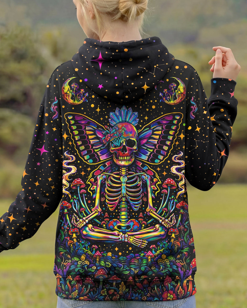 COSMIC SKULL HIPPIE BUTTERFLY ALL OVER PRINT - TLHN2104263
