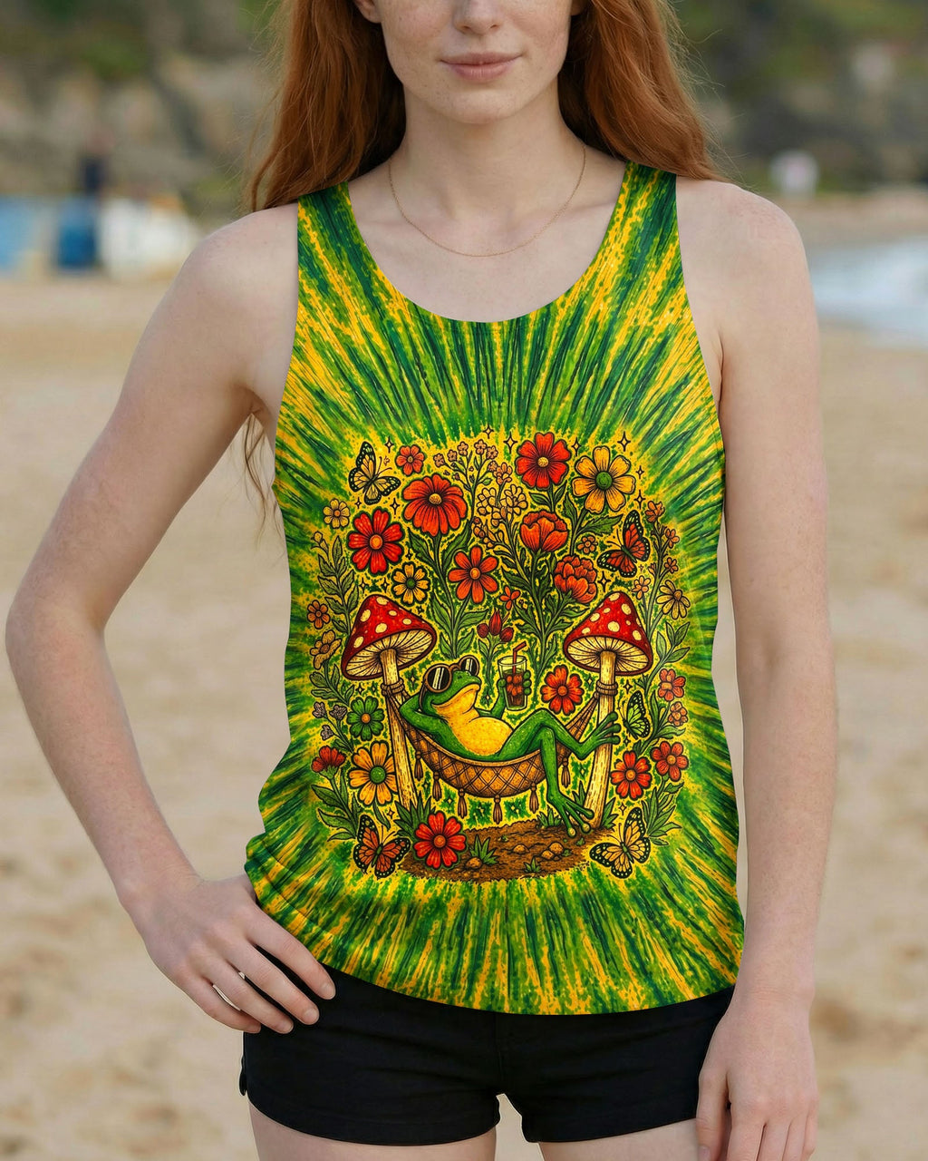 I WAS SIMPLY BORN TO DILLY DALLY FROG ALL OVER PRINT  - TLHN2404263