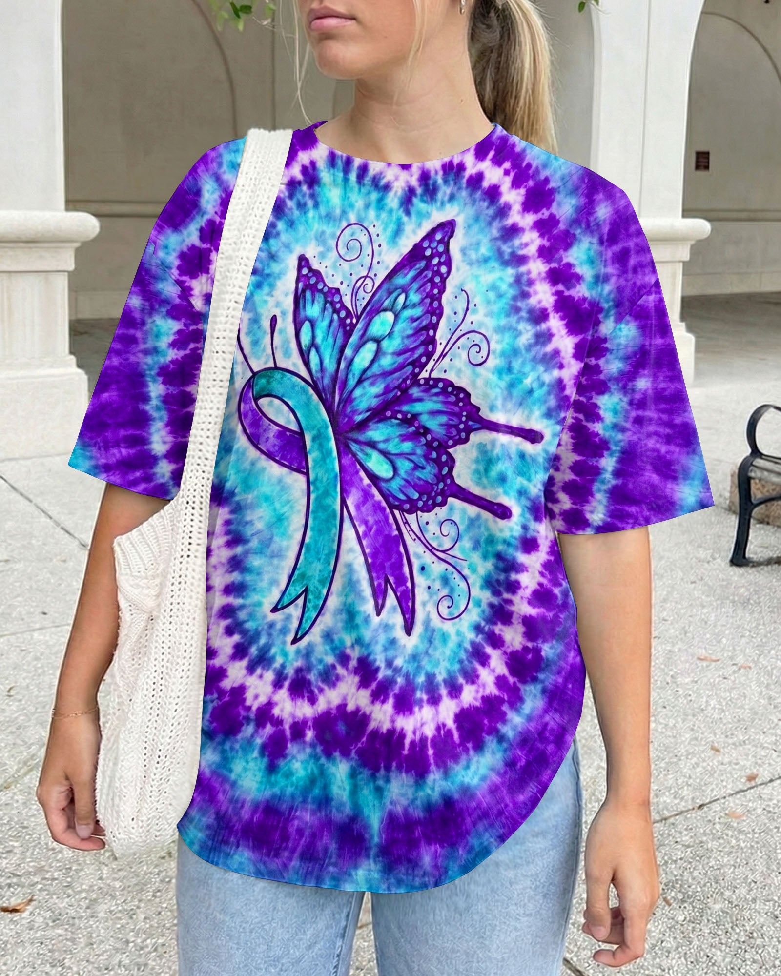 RIBBON SUICIDE PREVENTION AWARENESS BUTTERFLY SWIRL ALL OVER PRINT - TLNO0505261