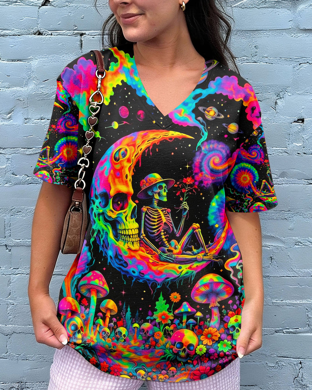 HIPPIE SKULL PSYCHEDELIC  ALL OVER PRINT  - TLNO0604261