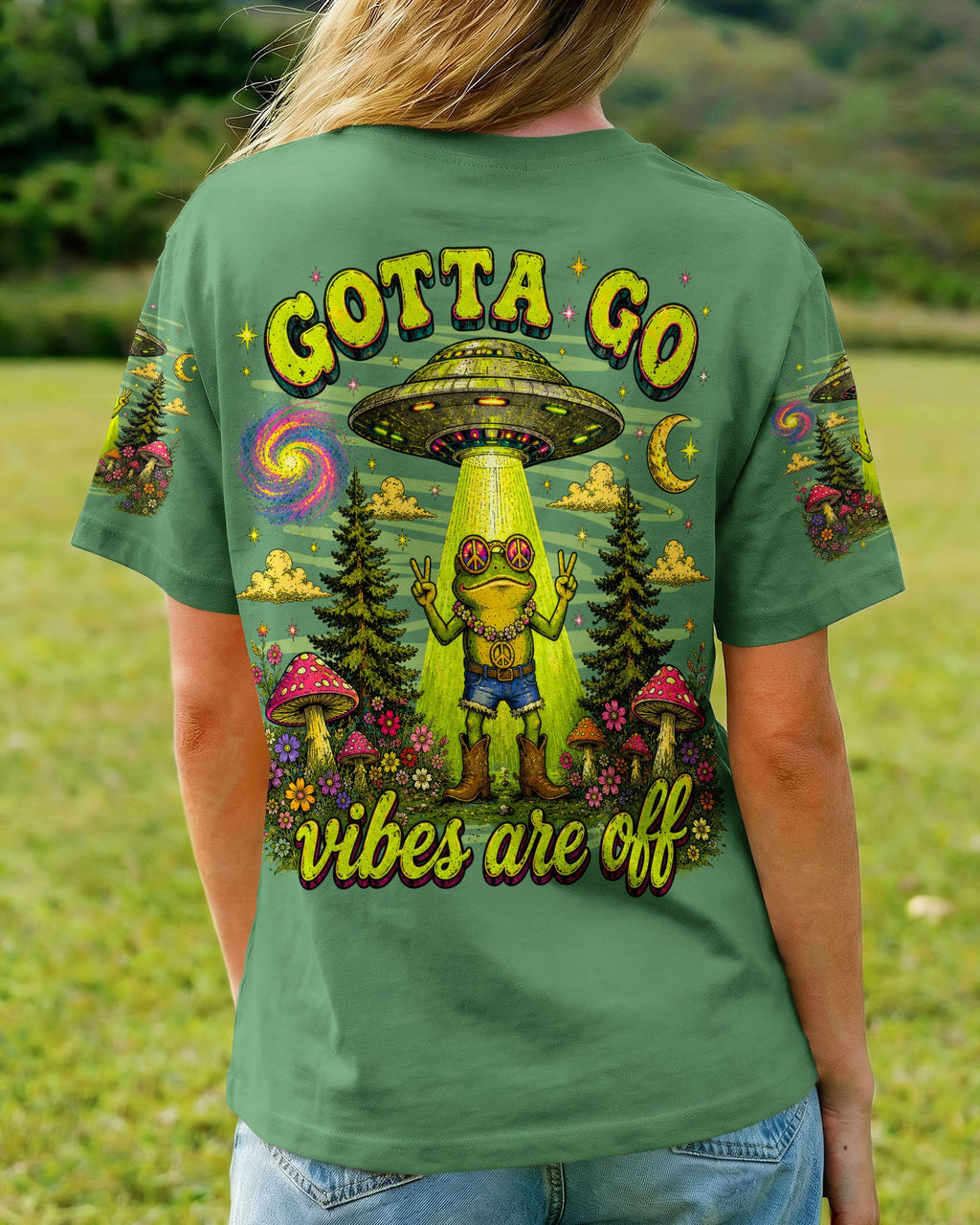 GOTTA GO VIBES ARE OFF FROG ALL OVER PRINT - TLNO1906262