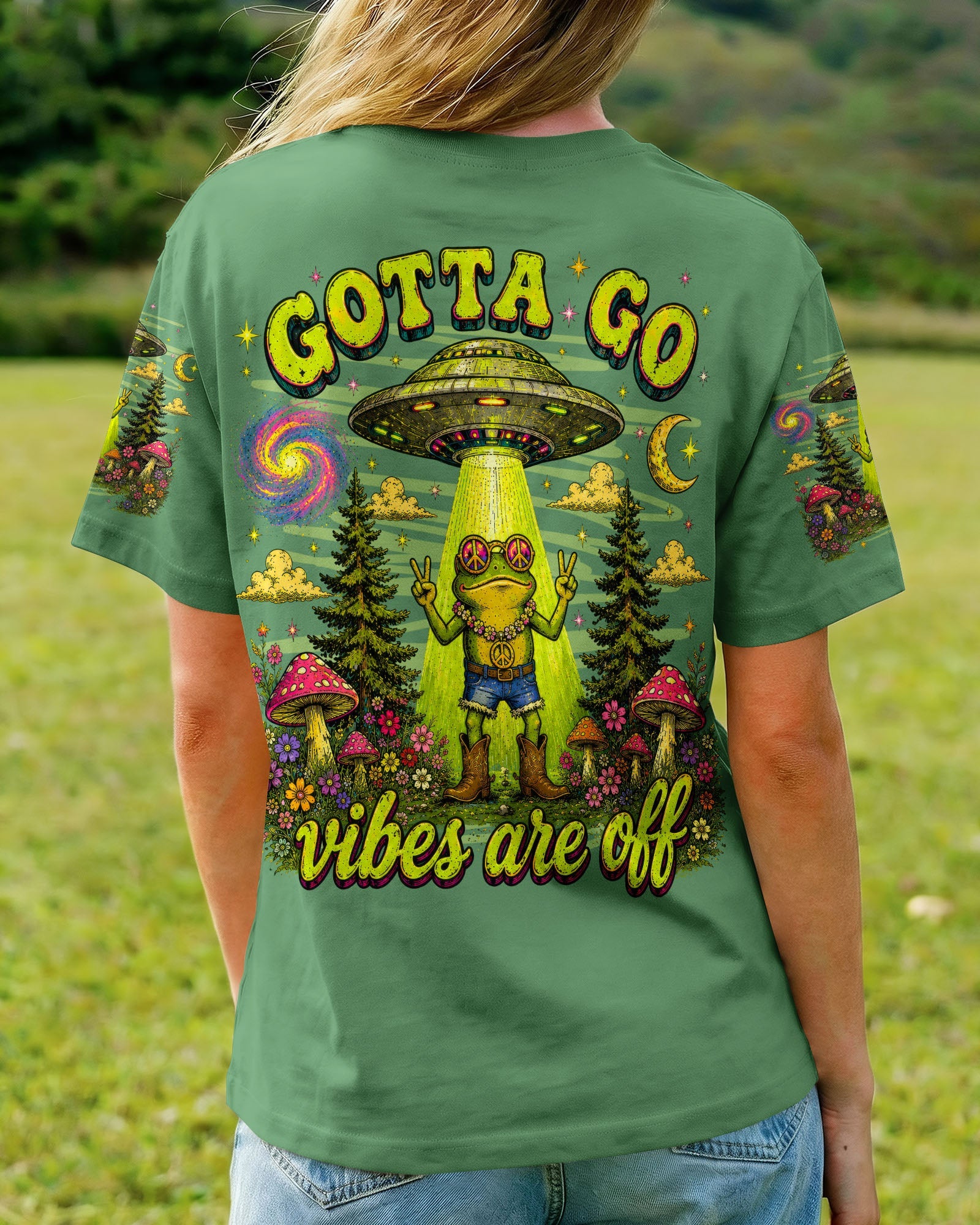 GOTTA GO VIBES ARE OFF FROG ALL OVER PRINT - TLNO1906262