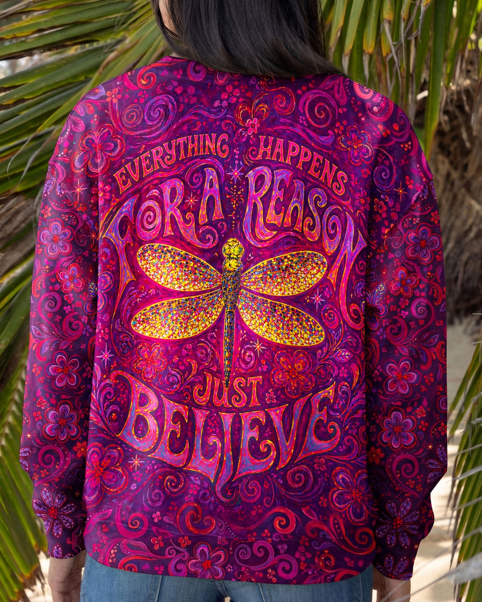 JUST BELIEVE DRAGONFLY ART ALL OVER PRINT  - TLNO2204261