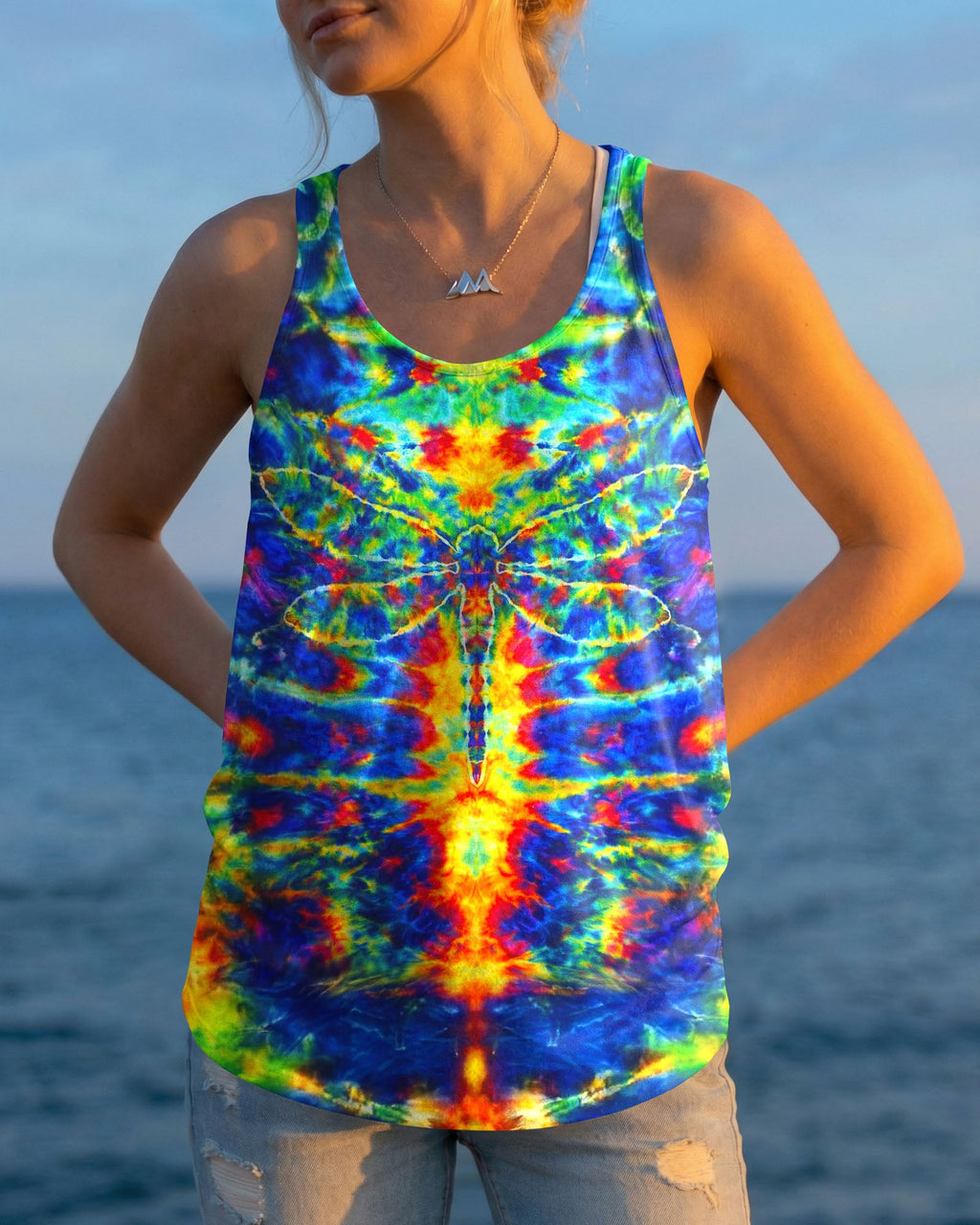 HIPPIE DRAGONFLY COLORFUL SWIRL ALL OVER PRINT  - TLNT0204262