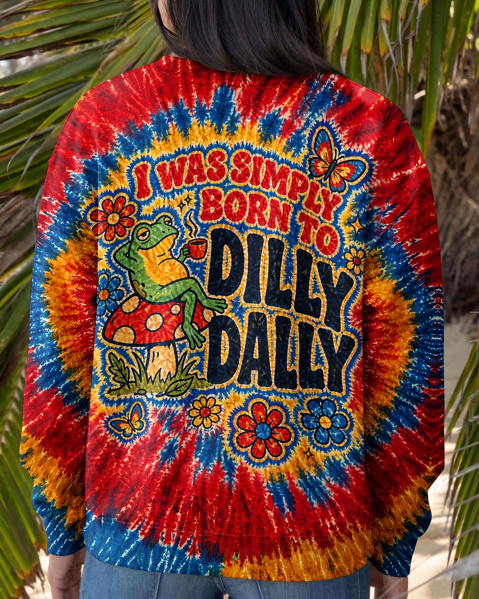 I WAS SIMPLY BORN TO DILLY DALLY FROG ALL OVER PRINT - TLNT2304263