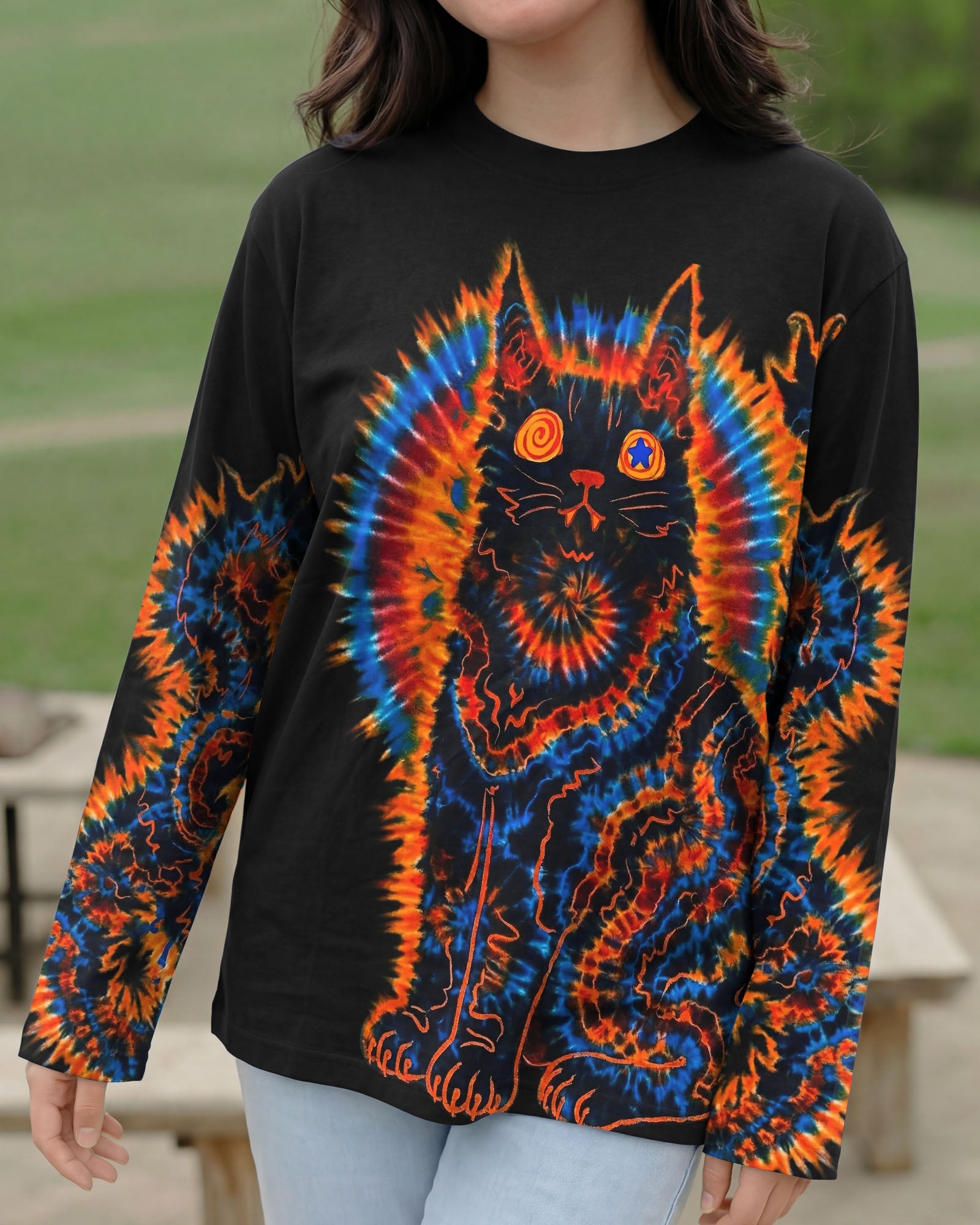 BLACK CAT SWIRL ALL OVER PRINT - TLNT3103263