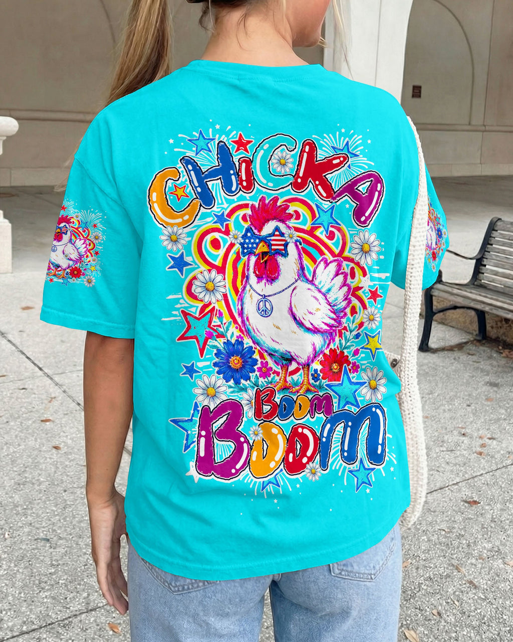 CHICKA BOOM BOOM HIPPIE CHICKEN ALL OVER PRINT - TY0406264