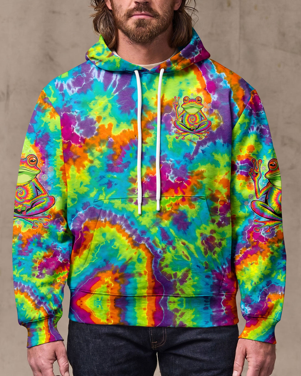 JUST BREATHE COLORFUL FROG ALL OVER PRINT - TYPQ2906261