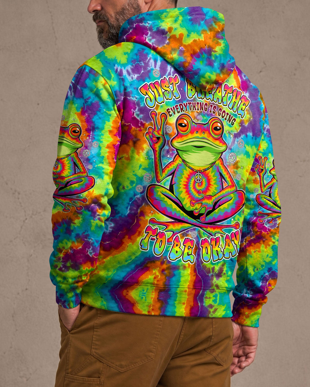 JUST BREATHE COLORFUL FROG ALL OVER PRINT - TYPQ2906261