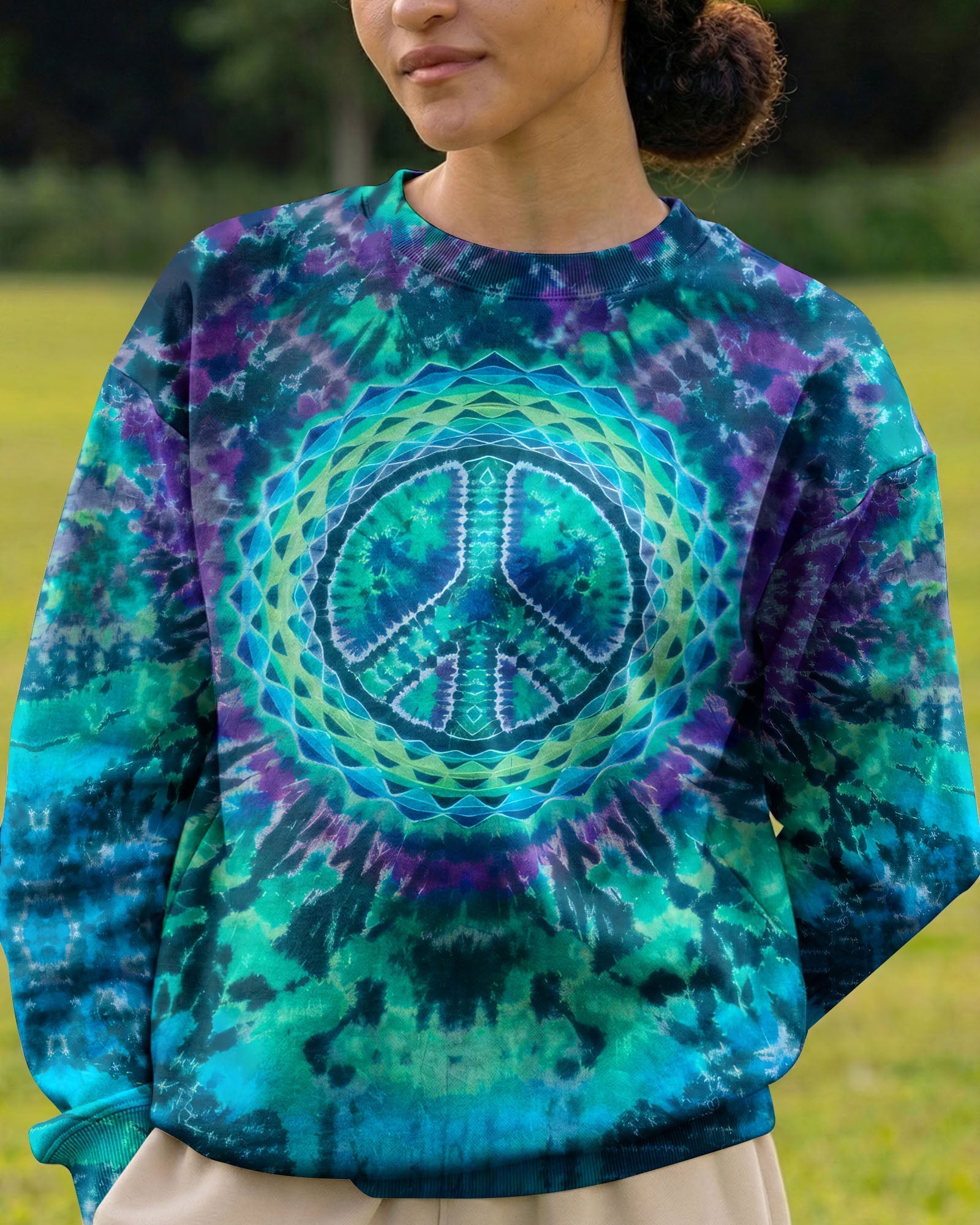 MANDALA PEACE BLUE TEAL ALL OVER PRINT - TYQY0604261
