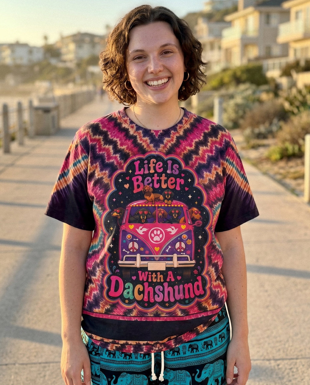 LIFE IS BETTER WITH A DACHSHUND RADIANT BURST ALL OVER PRINT - KMTM1906261