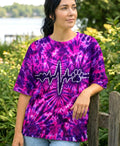 HEARTBEAT PAW PRINT PURPLE PINK BURST ALL OVER PRINT - TLHG1706261