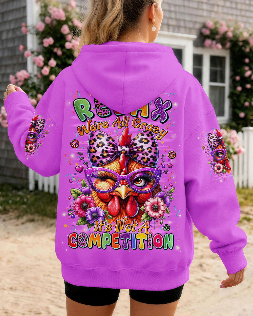 RELAX WE'RE ALL CRAZY CHICKEN ALL OVER PRINT - TYLN2906263