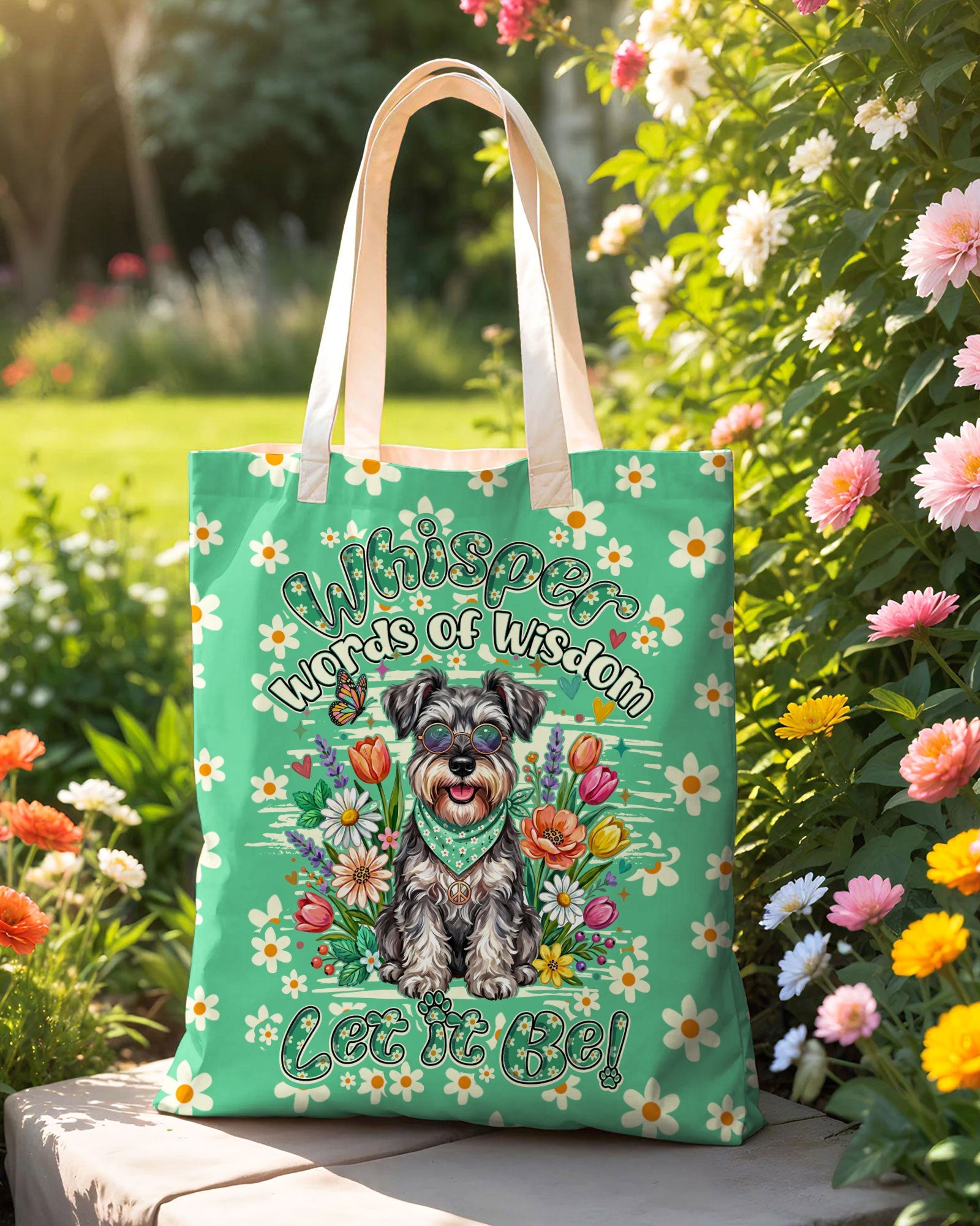 WHISPER WORDS OF WISDOM LET IT BE SCHNAUZER TOTE BAG - TY0405263