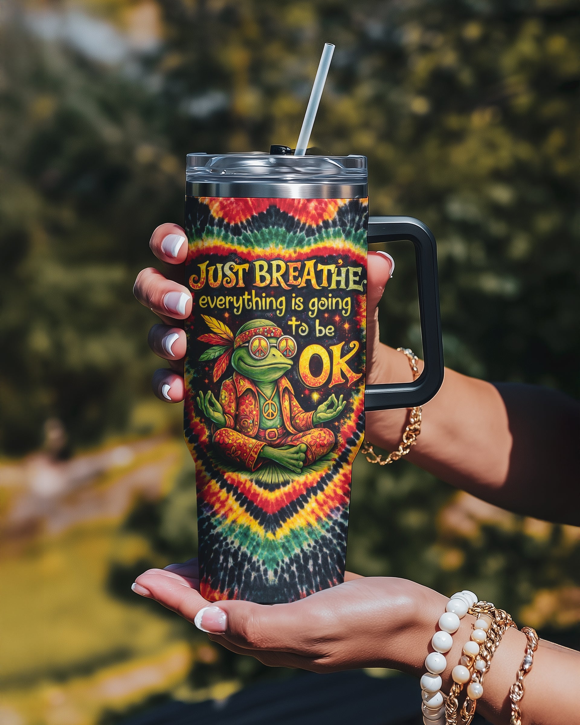 JUST BREATHE FROG SWIRL TUMBLER - KMTM2604262