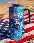 RED WHITE AND MOOO COW TUMBLER - TY1306263