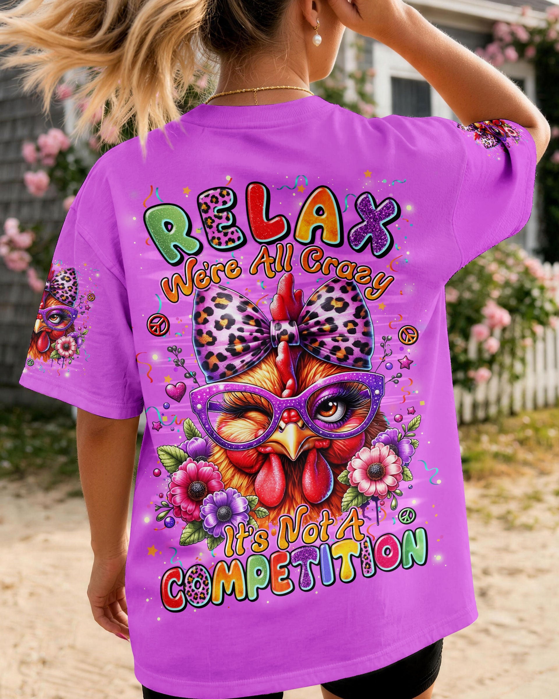 RELAX WE'RE ALL CRAZY CHICKEN ALL OVER PRINT - TYLN2906263