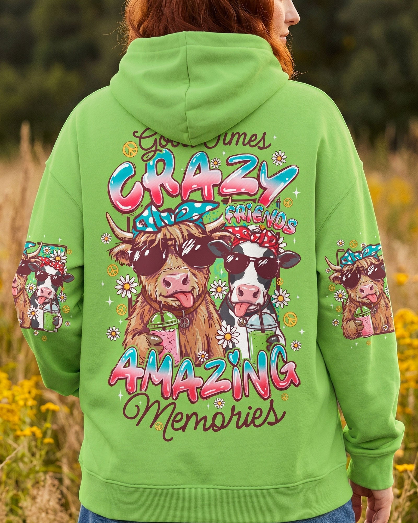 GOOD TIMES CRAZY FRIENDS COW ALL OVER PRINT - TYQY3006263