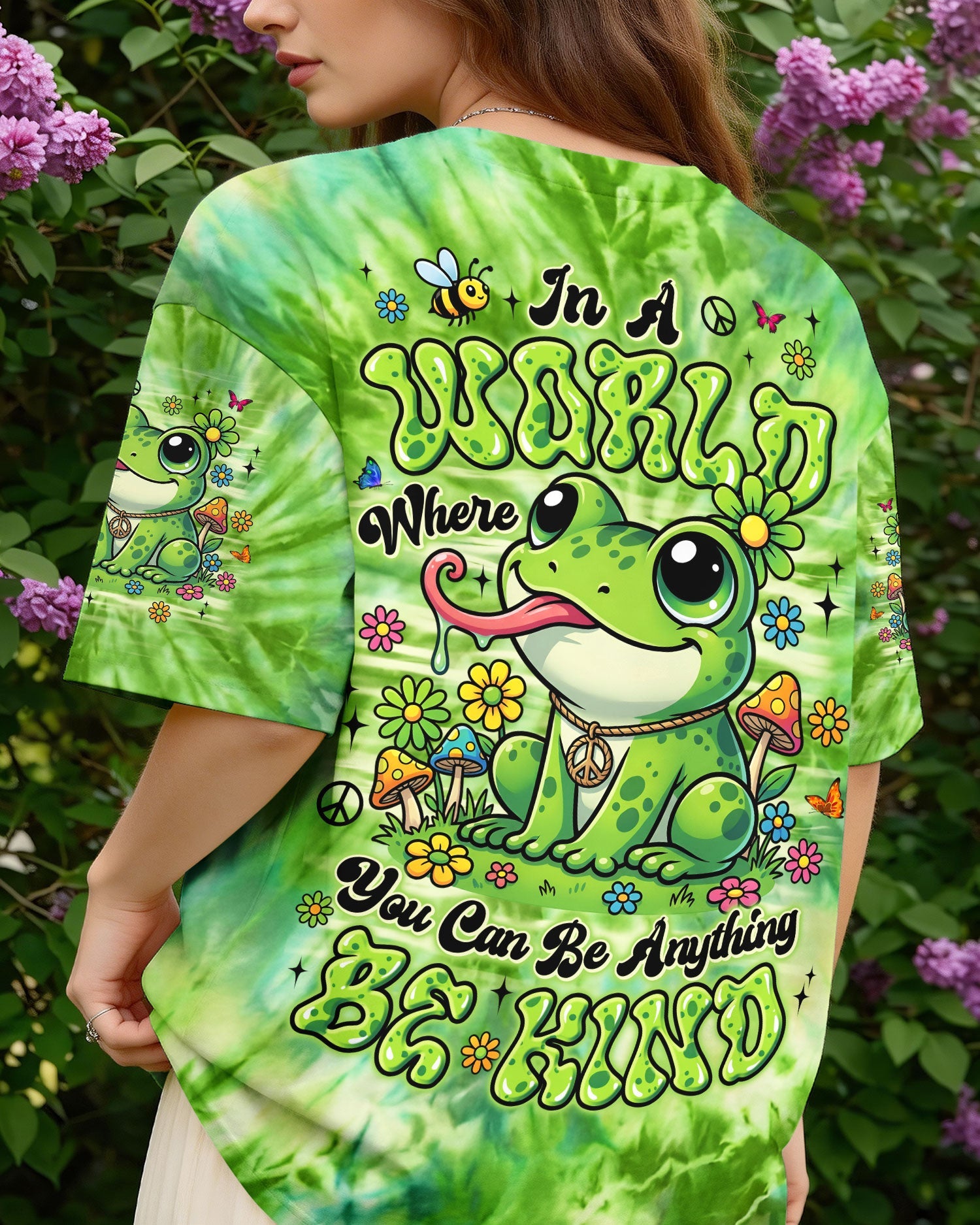 BE KIND FROG GREEN ALL OVER PRINT - TYLN2204262