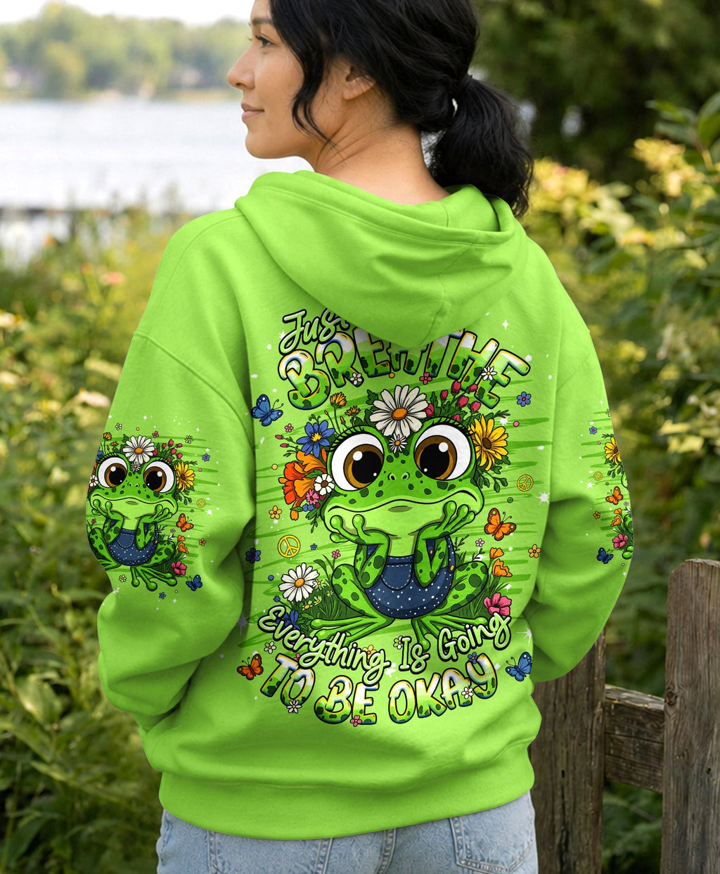 JUST BREATHE FROG ALL OVER PRINT - TLHG2206263
