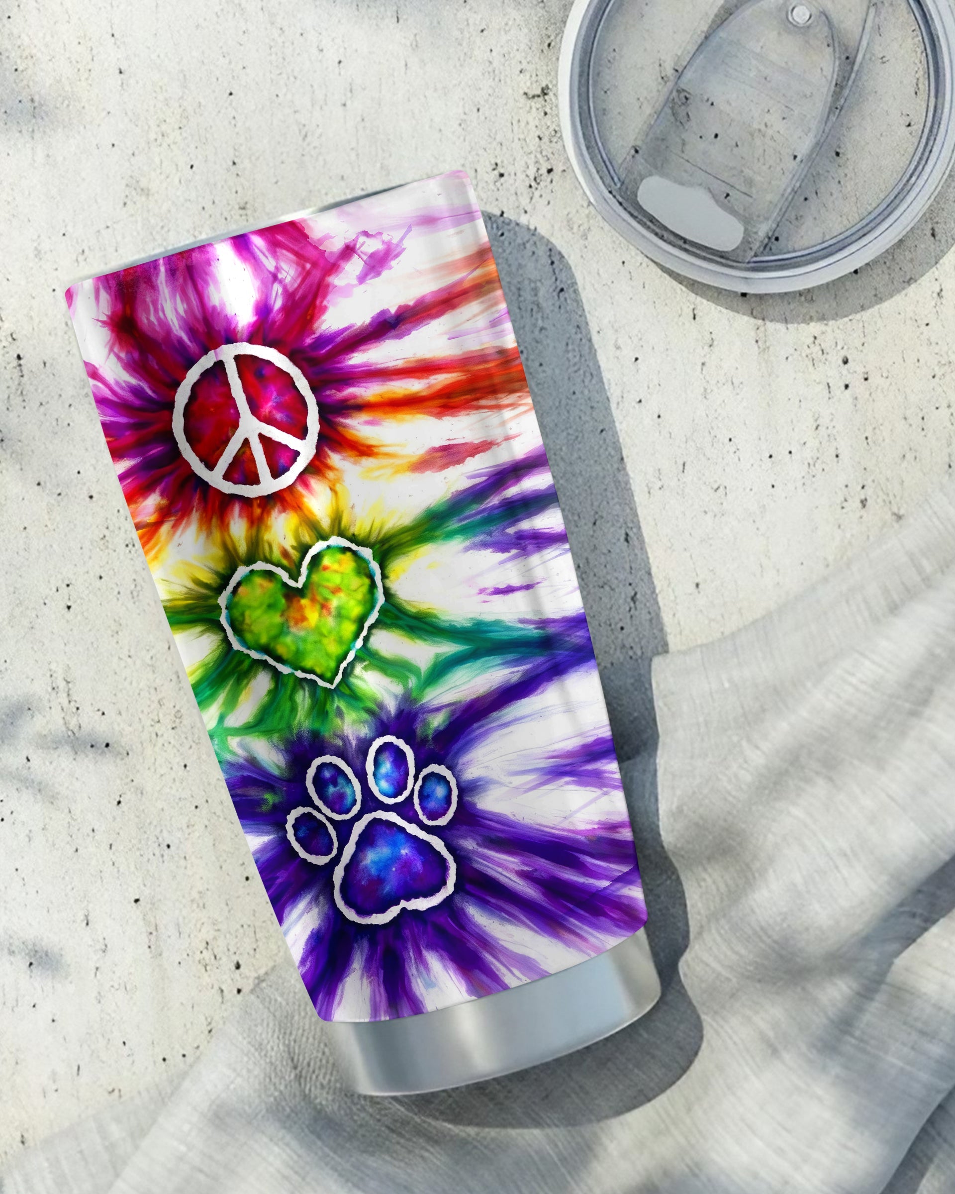 PEACE LOVE PAW PRINT SWIRL TUMBLER  - TLHG1304267