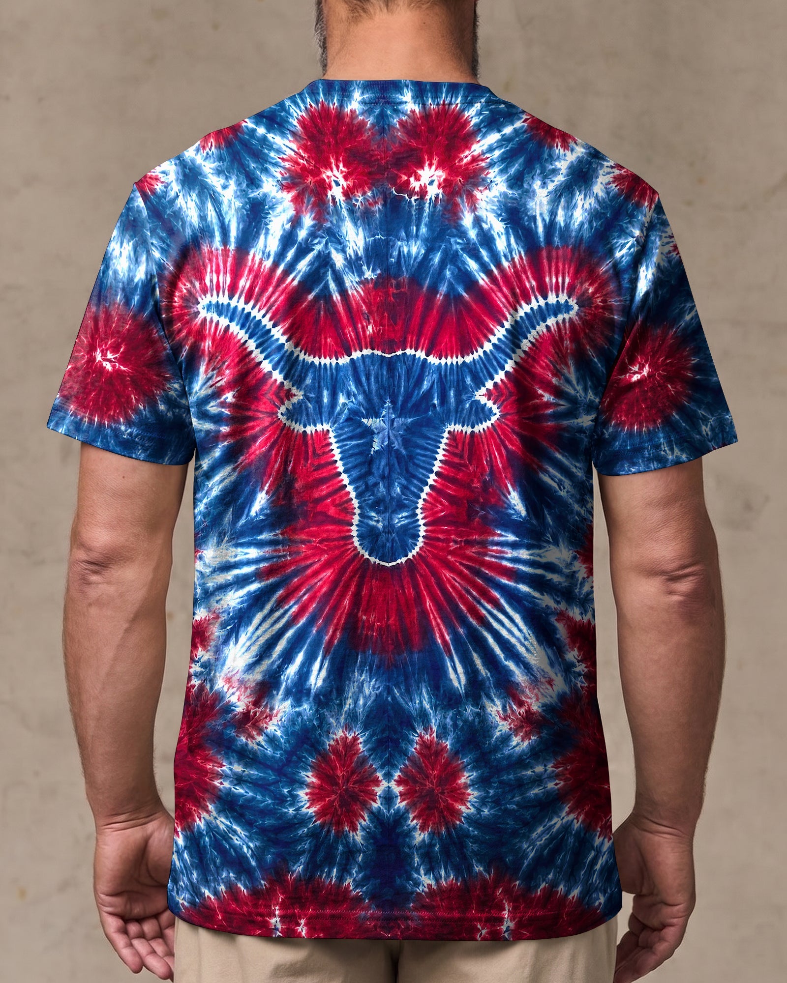 LONGHORN TEXAS STATE RED WHITE & BLUE SWIRL ALL OVER PRINT - TLNT1206261