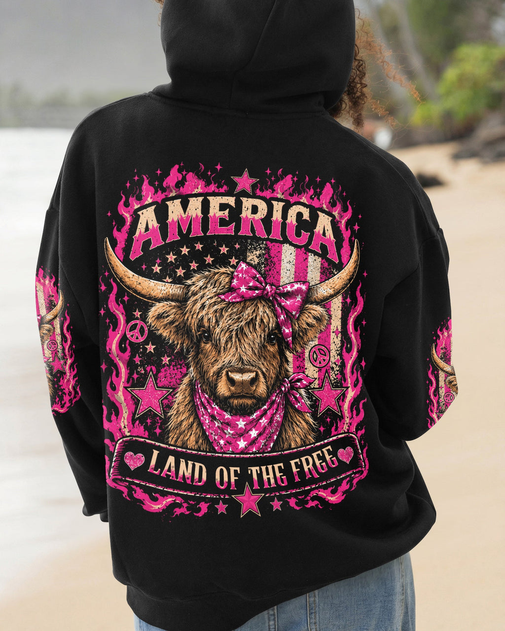 LAND OF THE FREE COW ALL OVER PRINT - TLHN0506261